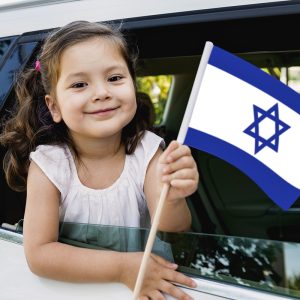 Girl Holding Israel Flag
