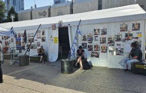 Posters of Hostages Displayed in Hostage Square